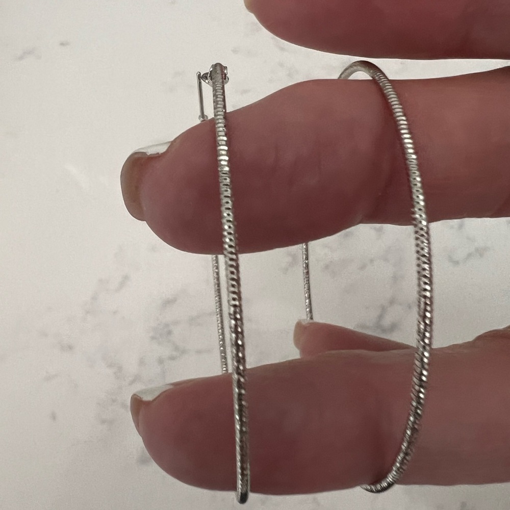 Large Elegant Silver Hoop Earrings